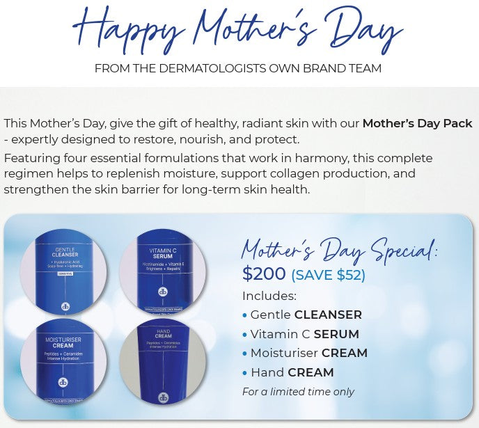 Mother's Day Pack - Gentle Cleanser + Vitamin C Serum + Moisturiser Cream + Hand Cream
